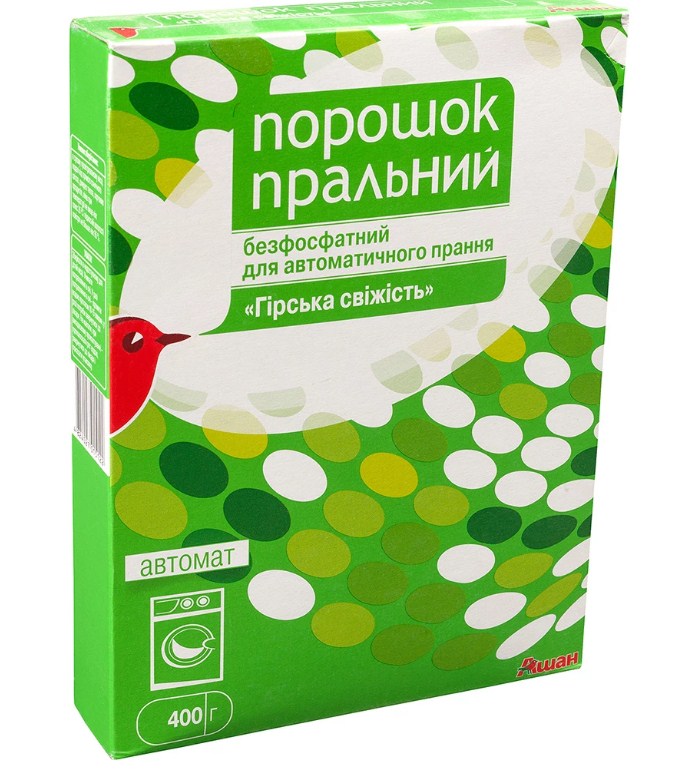 Порошок пральний AUCHAN Гірська свіжість, універсальний, 0,4кг